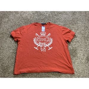 Polo Ralph Lauren Shirt Extra Large Red Mens Graphic Logo Pullover Short Sleeve